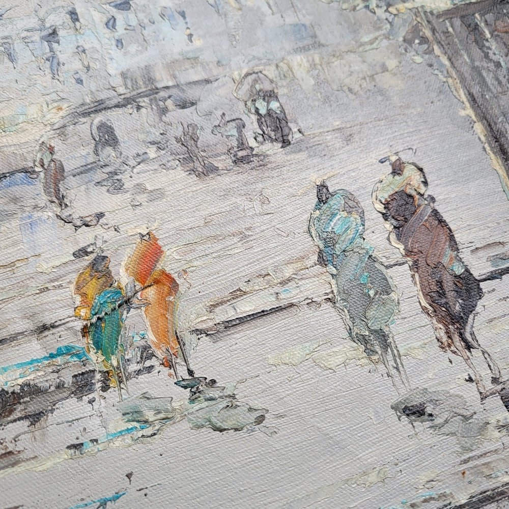 Antique vintage PARIS signed Oil on Canvas Impressionist mid-20th Century painti - Picture 4 of 16